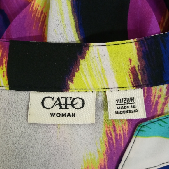 18/20W Cato WOMAN multi color abstract print Polyester plus size dressy top - Picture 6 of 10